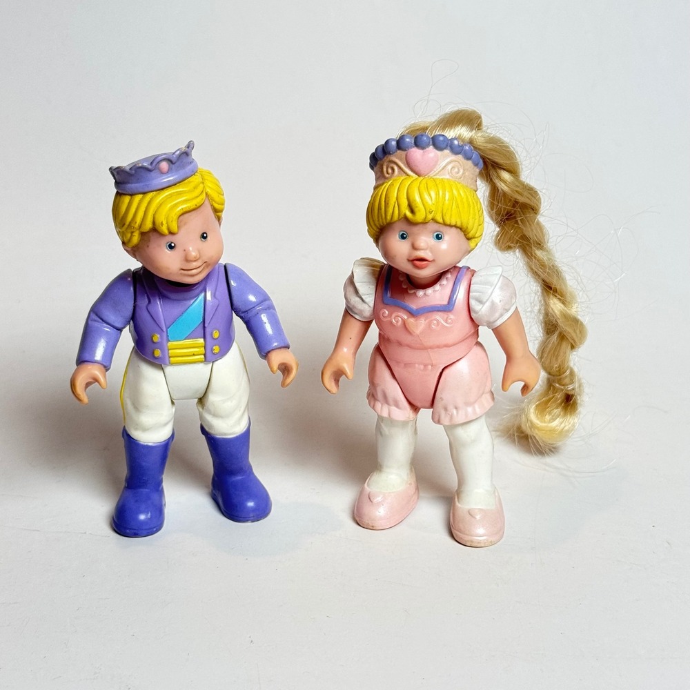 Vintage 1995 Fisher Price Little People Princess and Prince Figures Set Blond